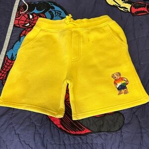 Polo by Ralph Lauren Yellow Kids' Bear Graphic Fleece Shorts